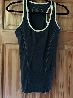Green Apple Deep grey Tank Top with  Trim - Women's Racerback